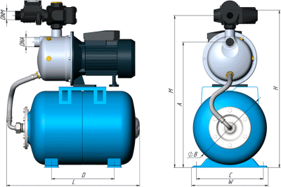 Насосная станция Unipump АКВАРОБОТ JS 100-24